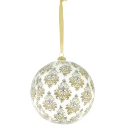 Boule de Noël en mousse motif style ancien gris marron