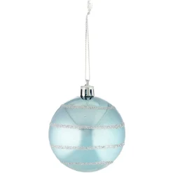Boule de Noël en pvc bleu pailleté