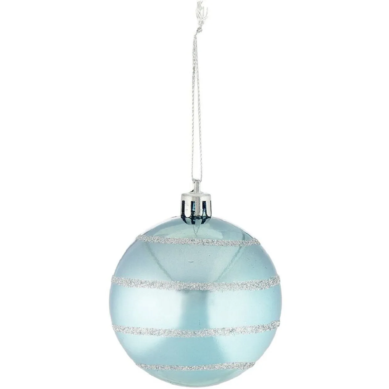 Boule de Noël en pvc bleu pailleté