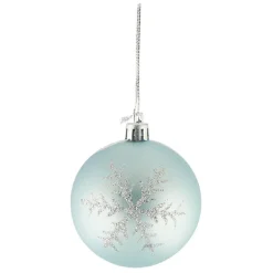Boule de Noël en pvc bleu pailleté