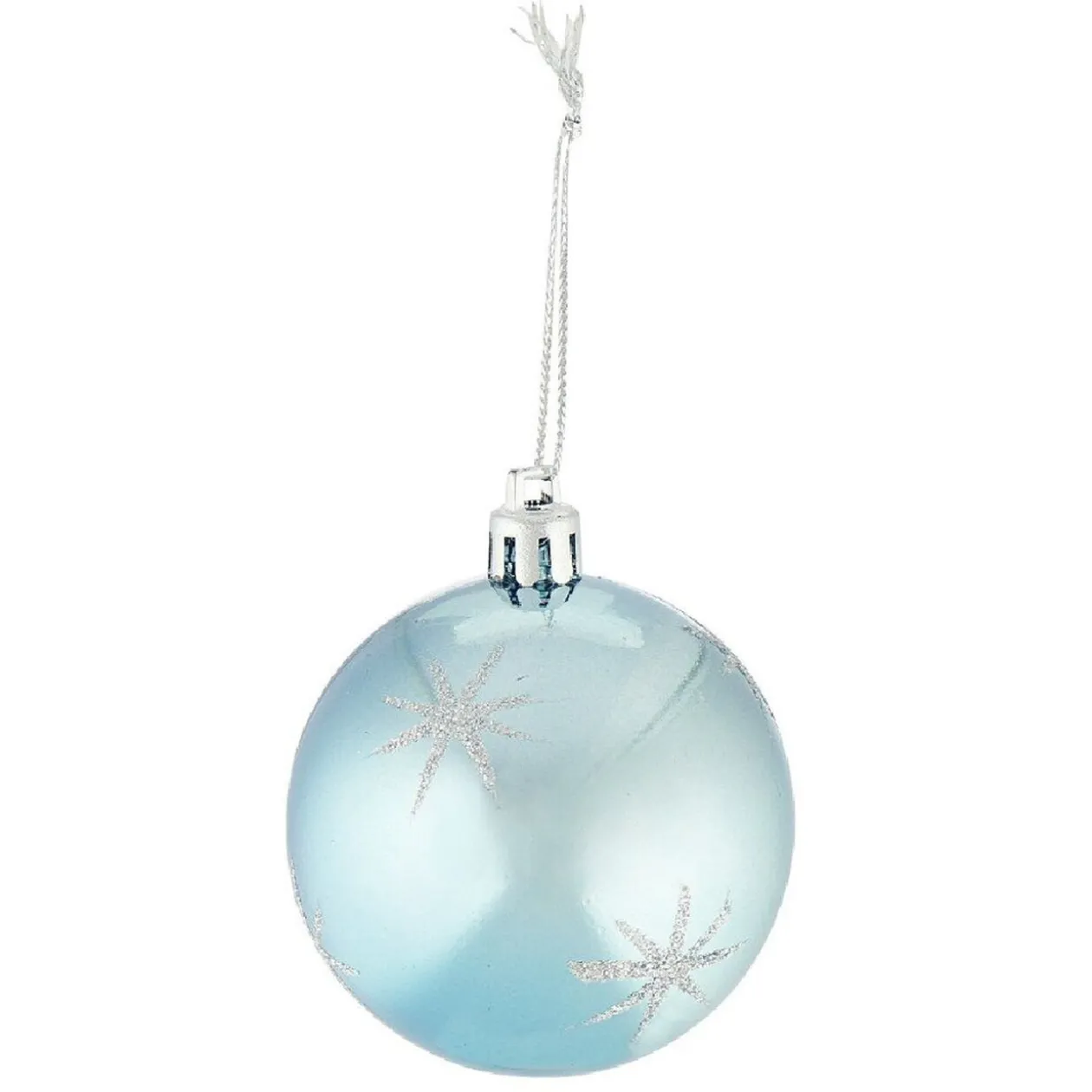 Boule de Noël en pvc bleu pailleté