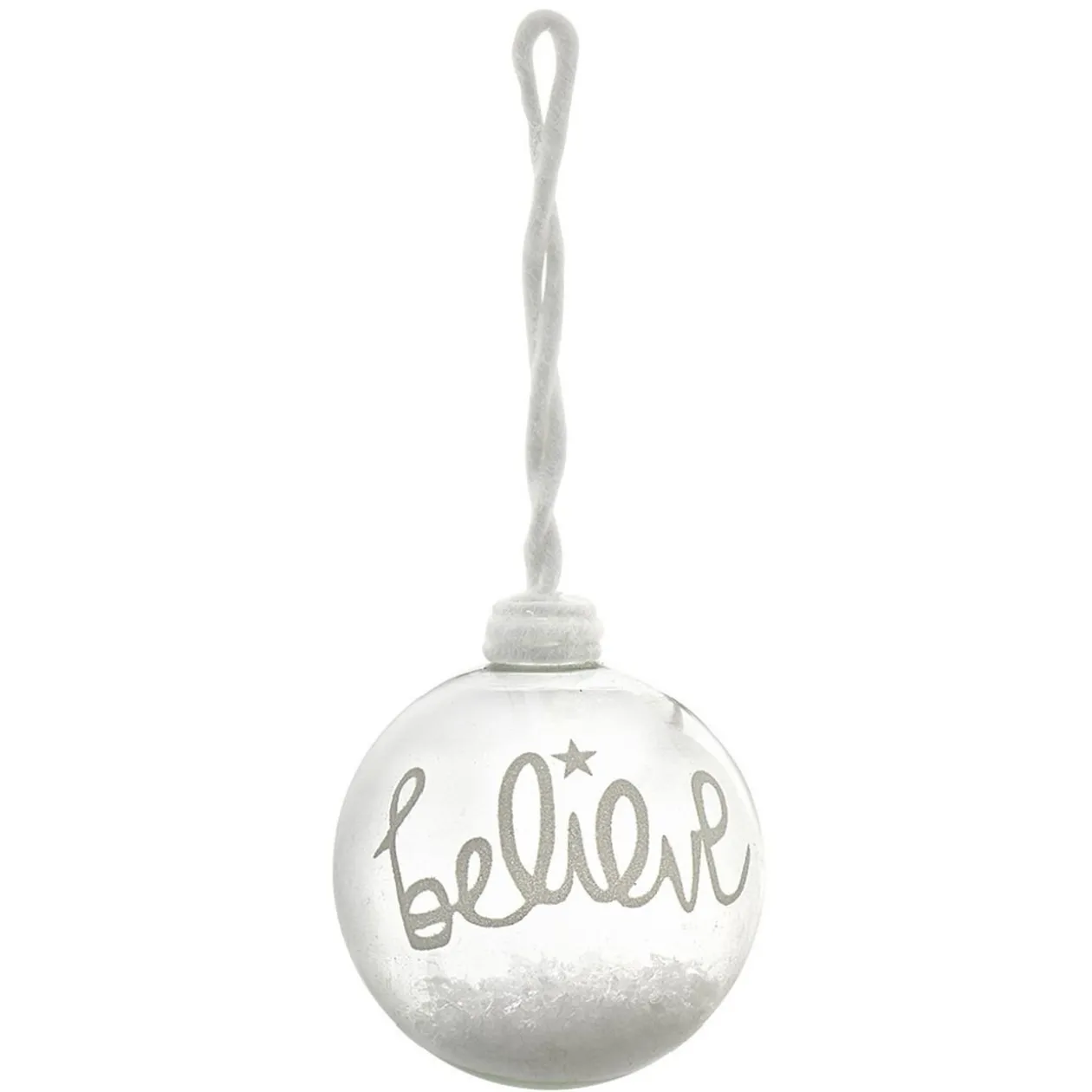 Boule de Noël en verre avec flocons