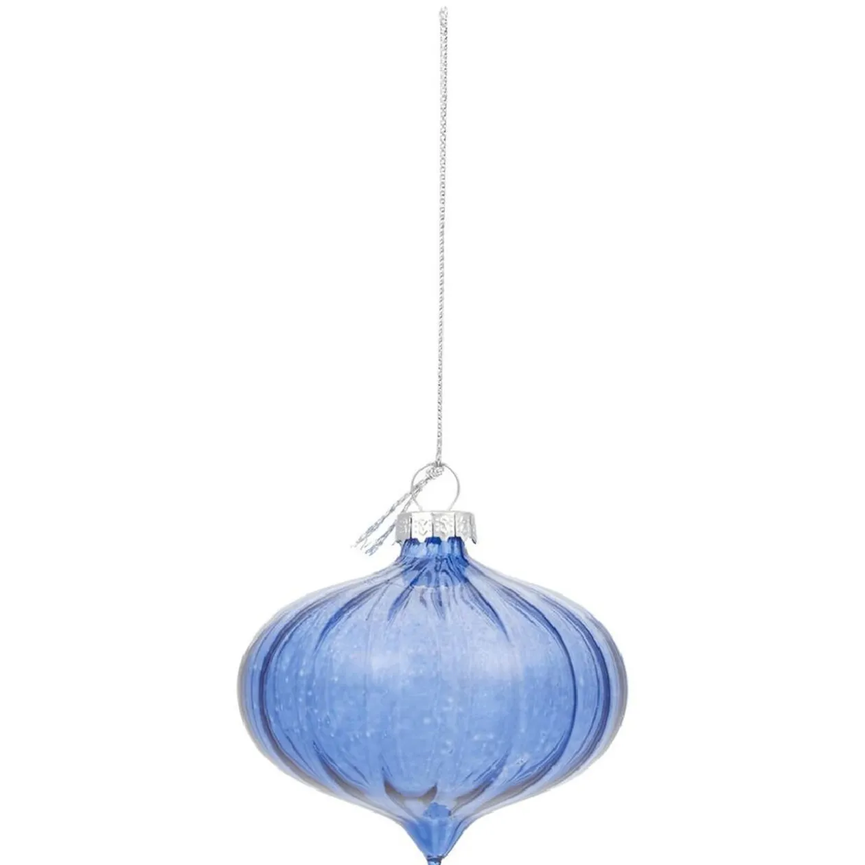 Boule de Noël en verre bleu Ø10 cm