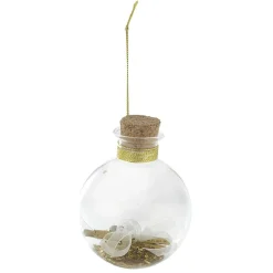 Boule de Noël en verre décor parchemin