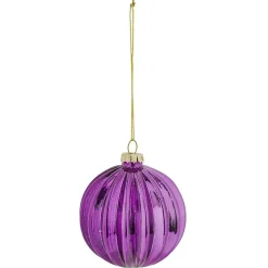 Boule de Noël en verre design en relief violet