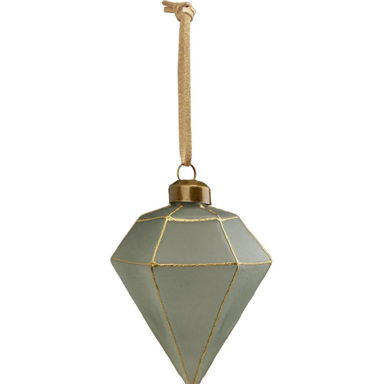 Boule de Noël en verre design origami vert