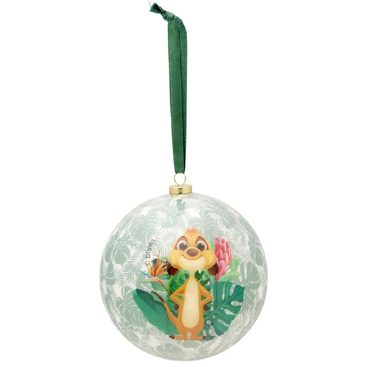 Boule de Noël en verre Disney Le Roi Lion verte et blanche Ø9,5cm