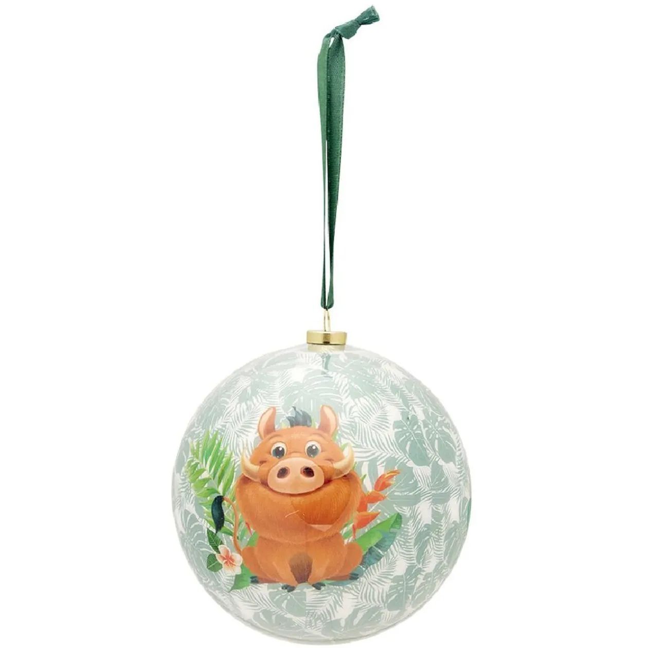 Boule de Noël en verre Disney Le Roi Lion verte et blanche Ø9,5cm
