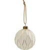 Boule de Noël en verre dorée et blanc Ø8cm