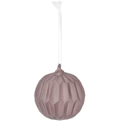Boule de Noël en verre dépoli rose foncé Ø8cm