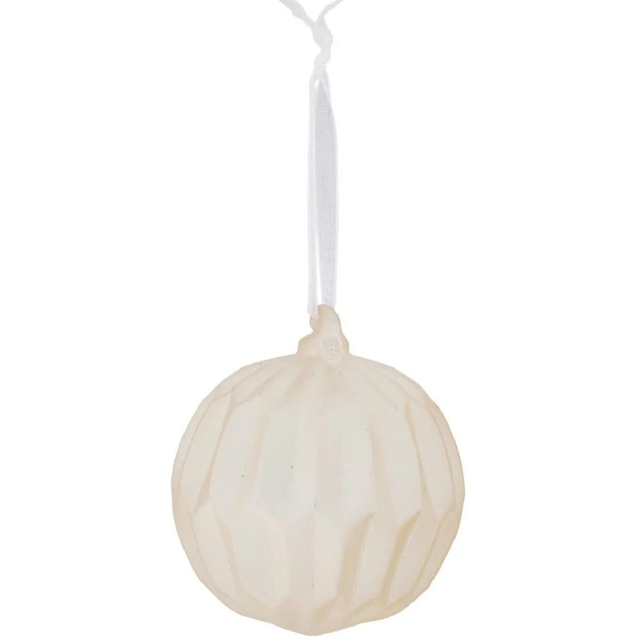 Boule de Noël en verre dépoli rose clair Ø8cm