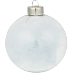 Boule de Noël en verre garnie d'une plume