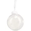 Boule de Noël en verre pailleté motif étoile attache en laine Ø8cm