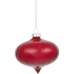 Boule de Noël en verre rouge à suspendre