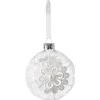 Boule de Noël en verre transparent et dentelle blanche