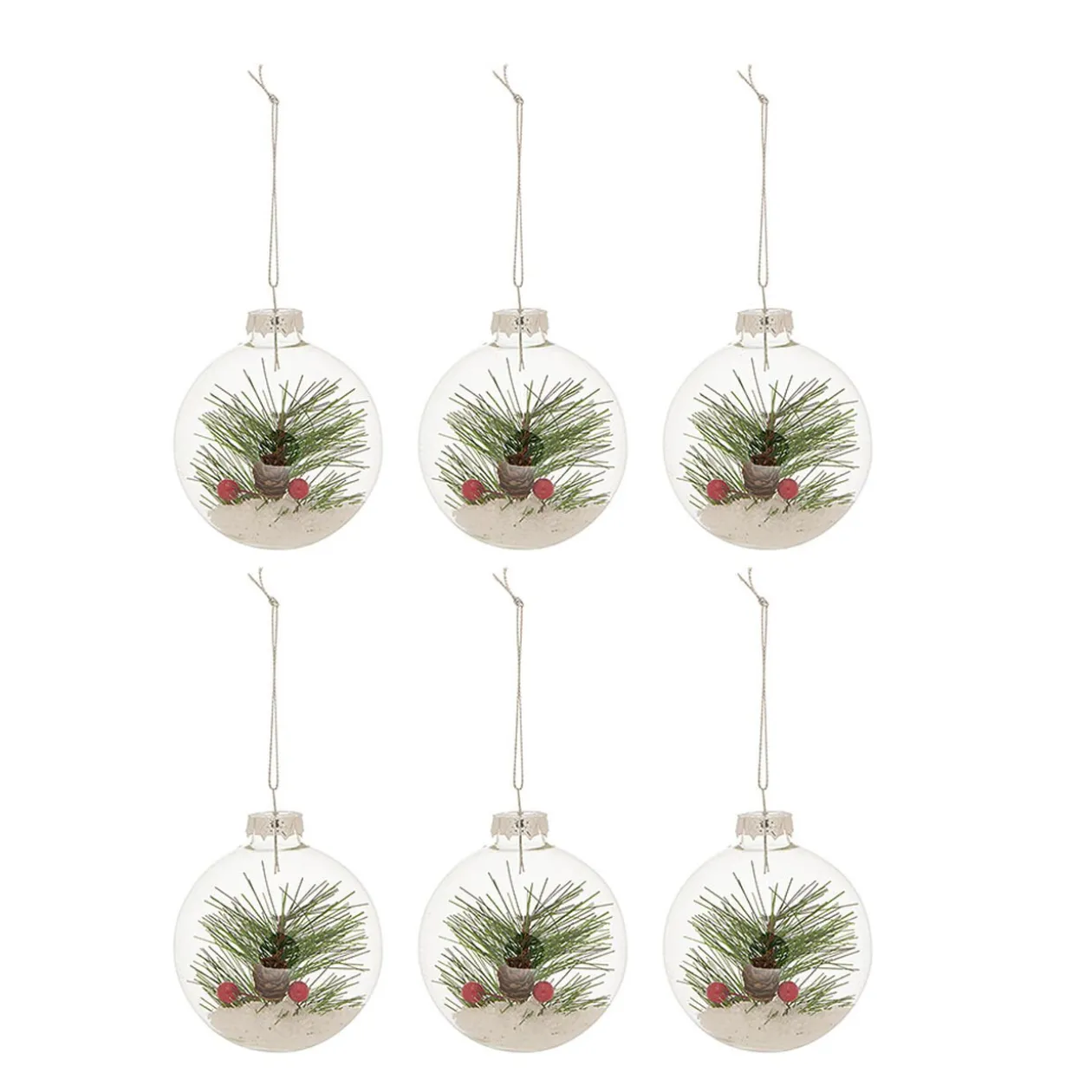 Boule de Noël en verre transparent x6