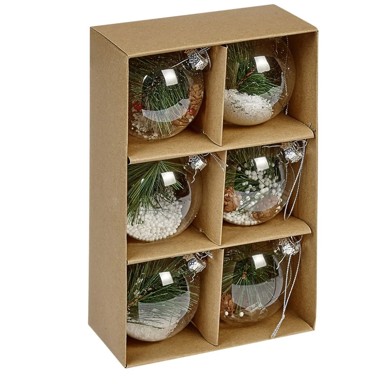 Boule de Noël en verre transparent x6