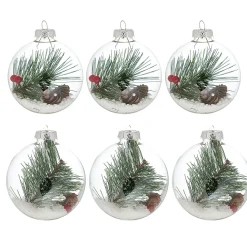 Boule de Noël en verre transparent x6