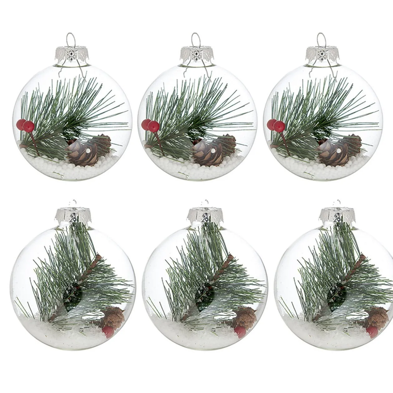 Boule de Noël en verre transparent x6