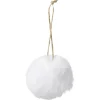 Boule de Noël fourrure blanche Ø6cm