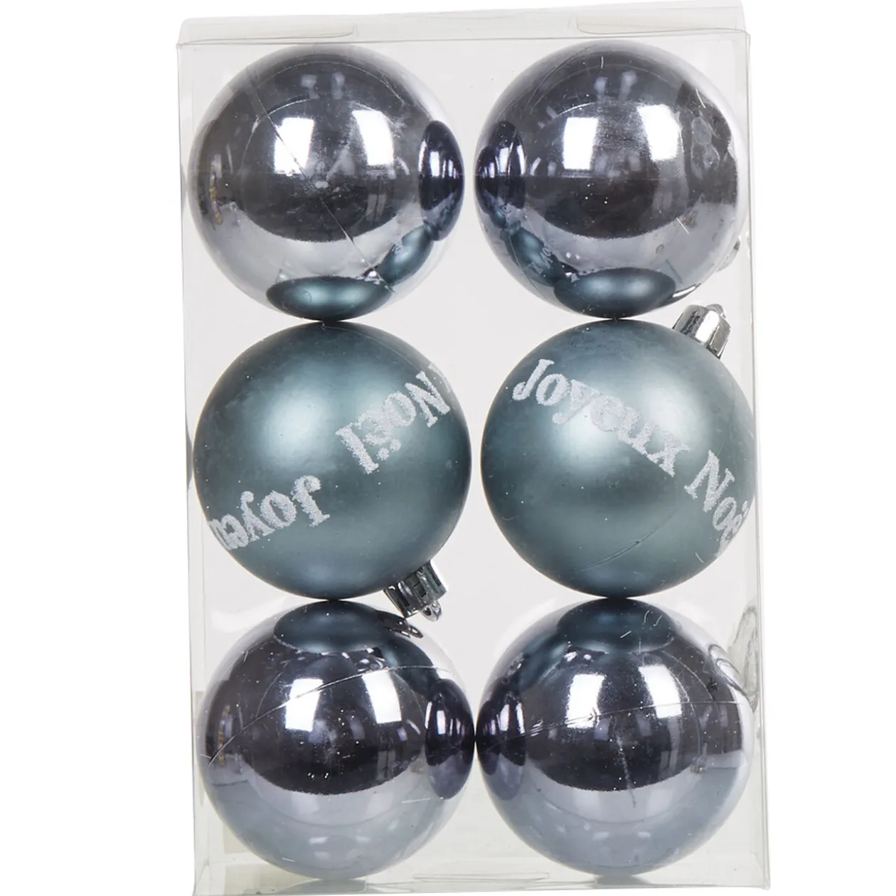 Boule de Noël grise x 6