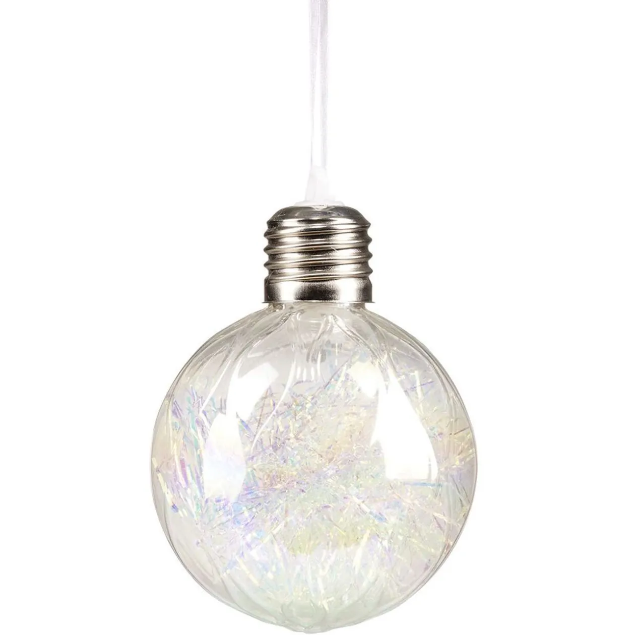 Boule de Noël lumineuse à LED effet iridescent Ø8cm