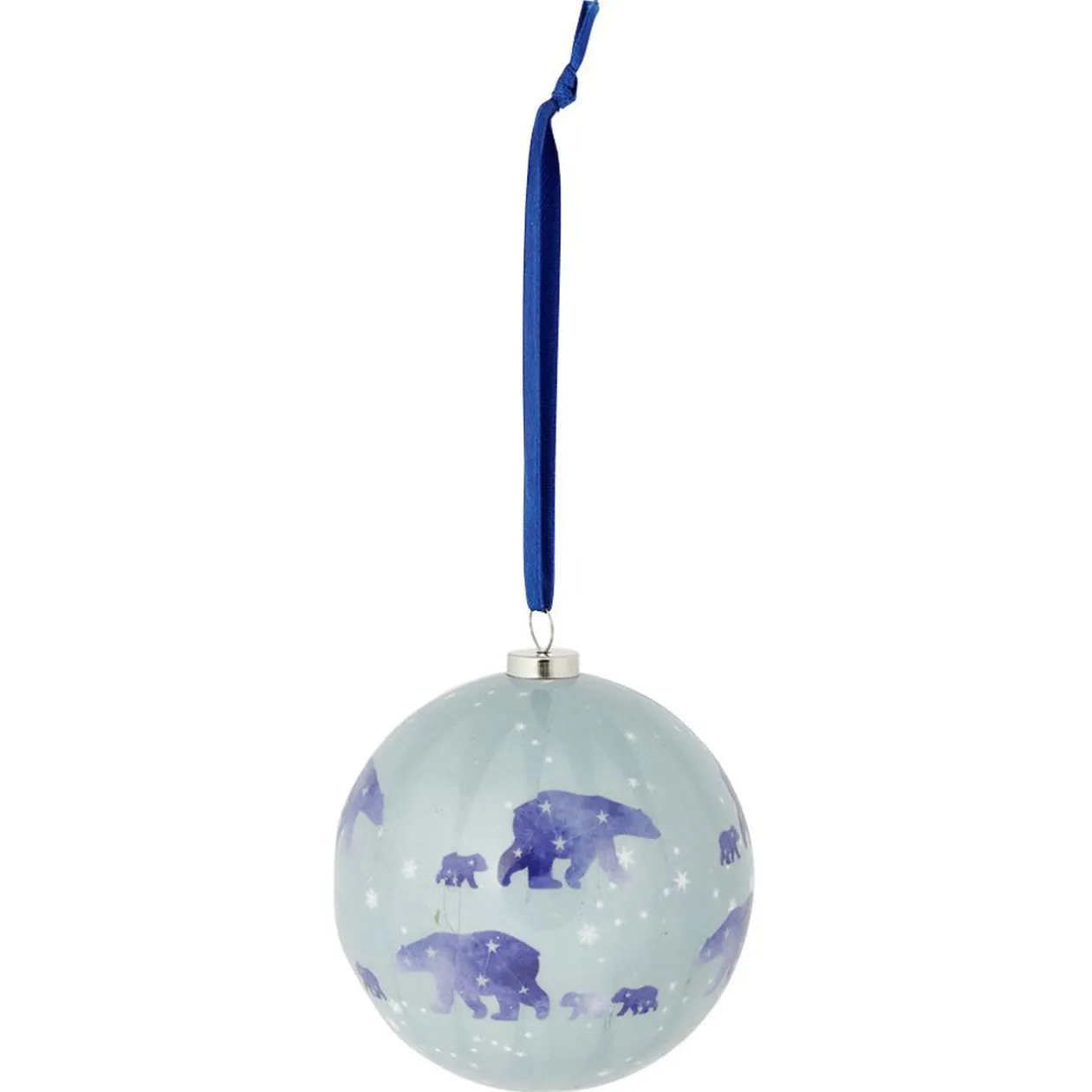 Boule de Noël motif banquise bleu et blanc Ø8cm - 3 modèles