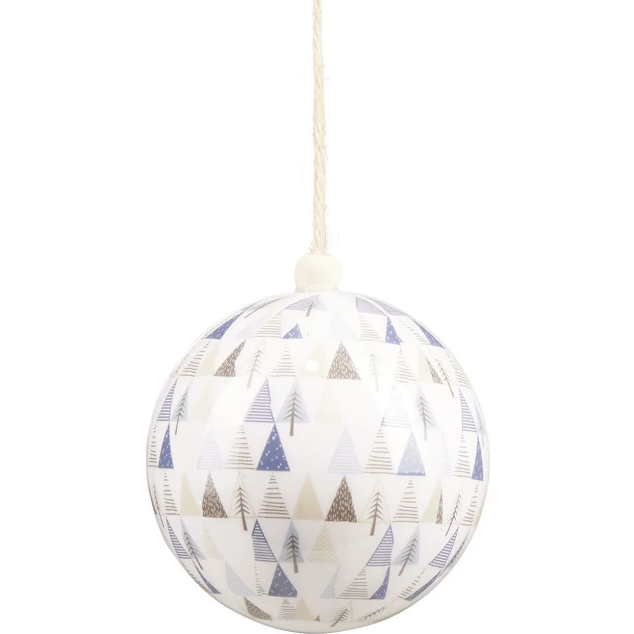 Boule de Noël motif bleu et blanc Ø8 cm