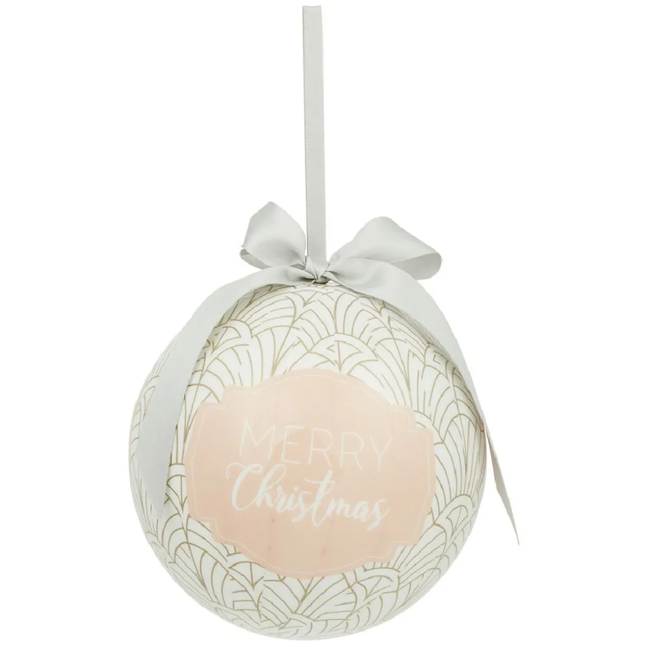 Boule de Noël motif et inscription Merry Christmas Ø12 cm