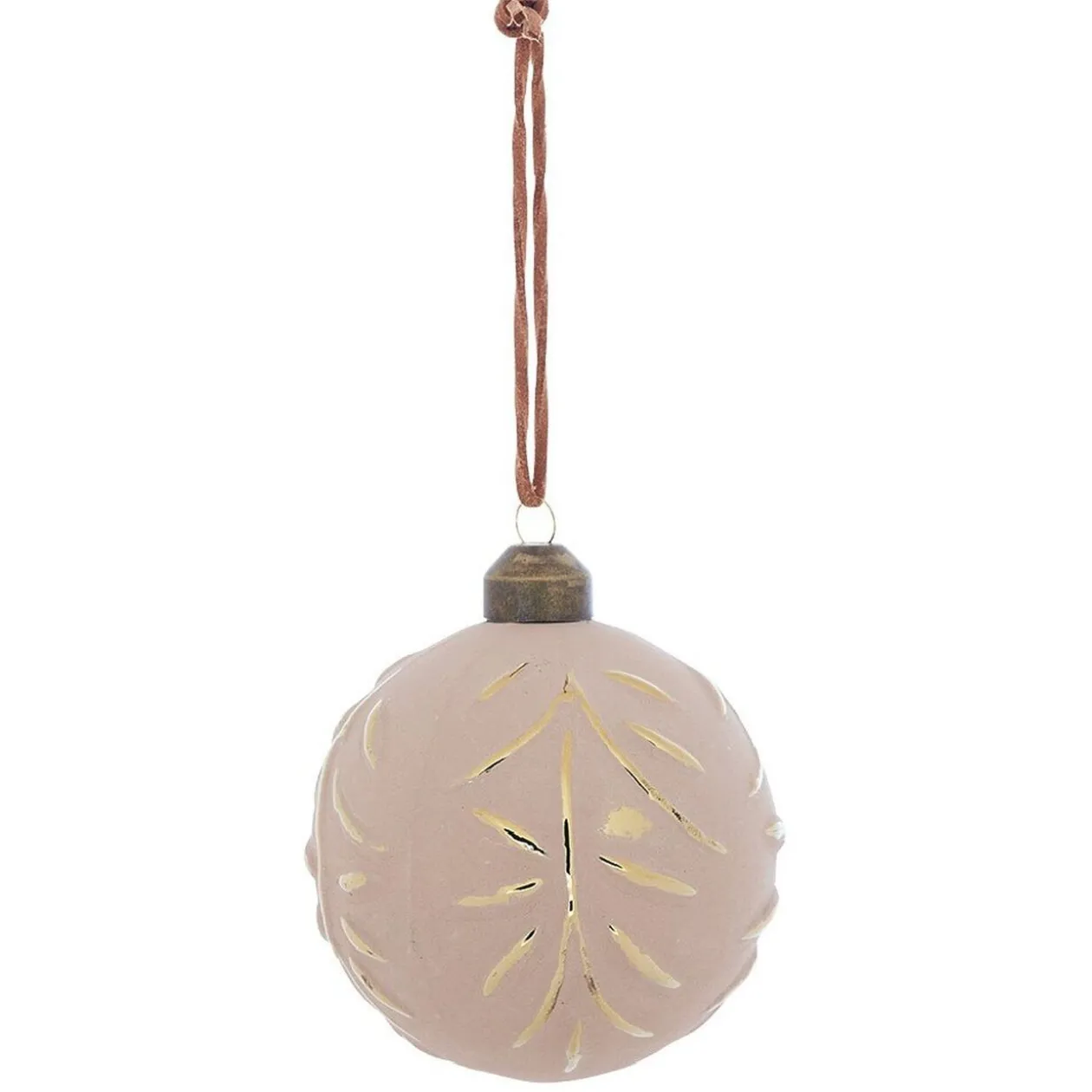 Boule de Noël motif ethnique beige et doré