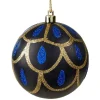 Boule de Noël motif paon à suspendre