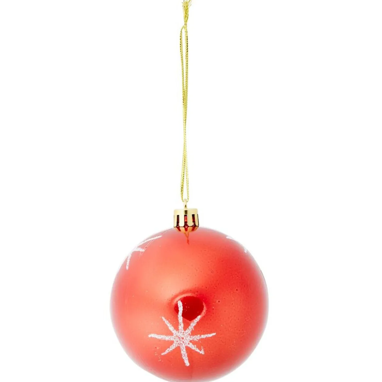 Boule de Noël motif étincelle Ø8cm - rouge/blanc/vert