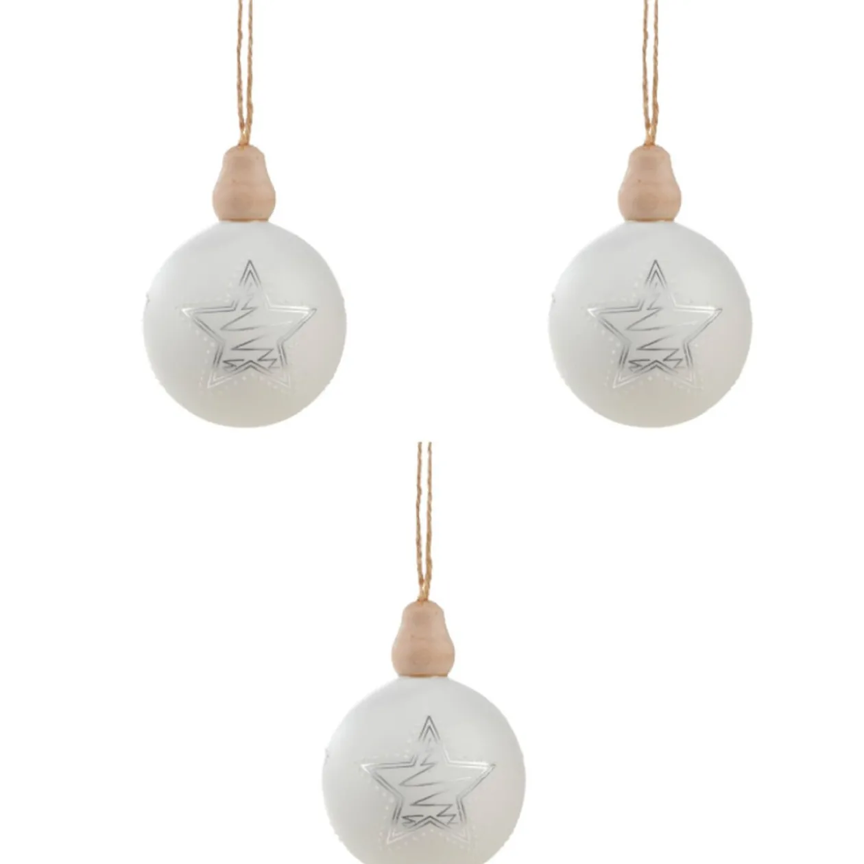 Boule de Noël motif étoile finition mate x3