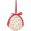 Boule de Noël motif traditionnel houx flocon de neige rouge et blanc