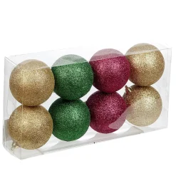 Boule de Noël pailletée multicolore x8