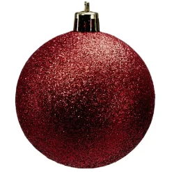 Boule de Noël pailletée rouges Ø6cm x6