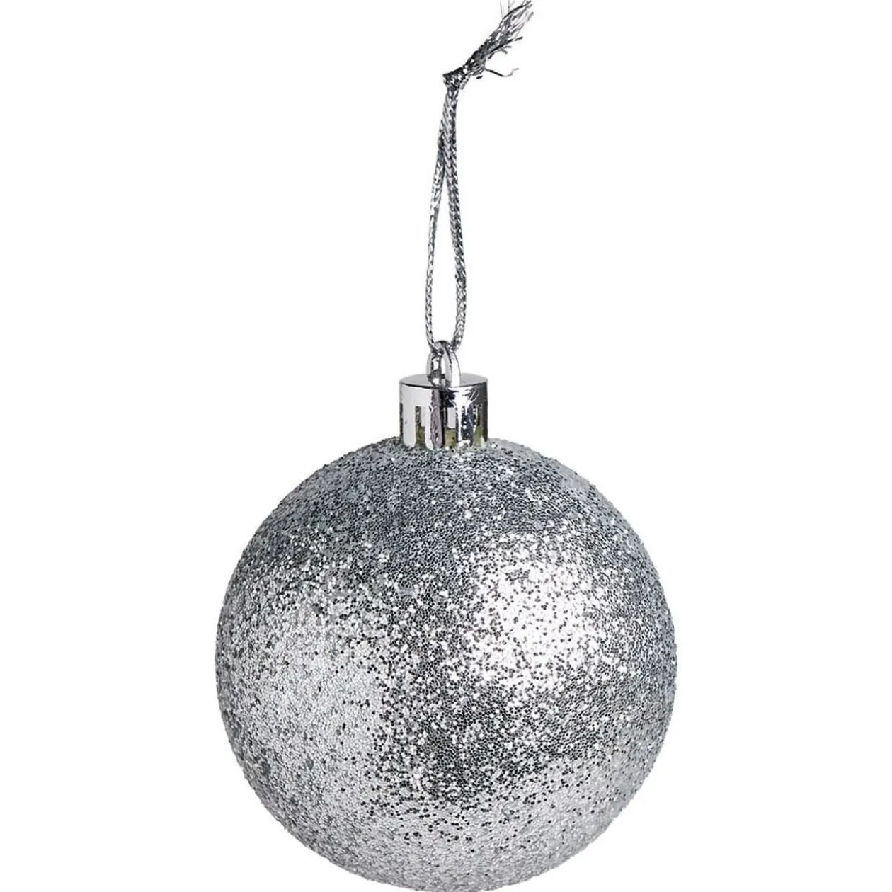 Boule de Noël paillette argenté Ø6cm x3