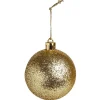 Boule de Noël paillette doré Ø6cm x3