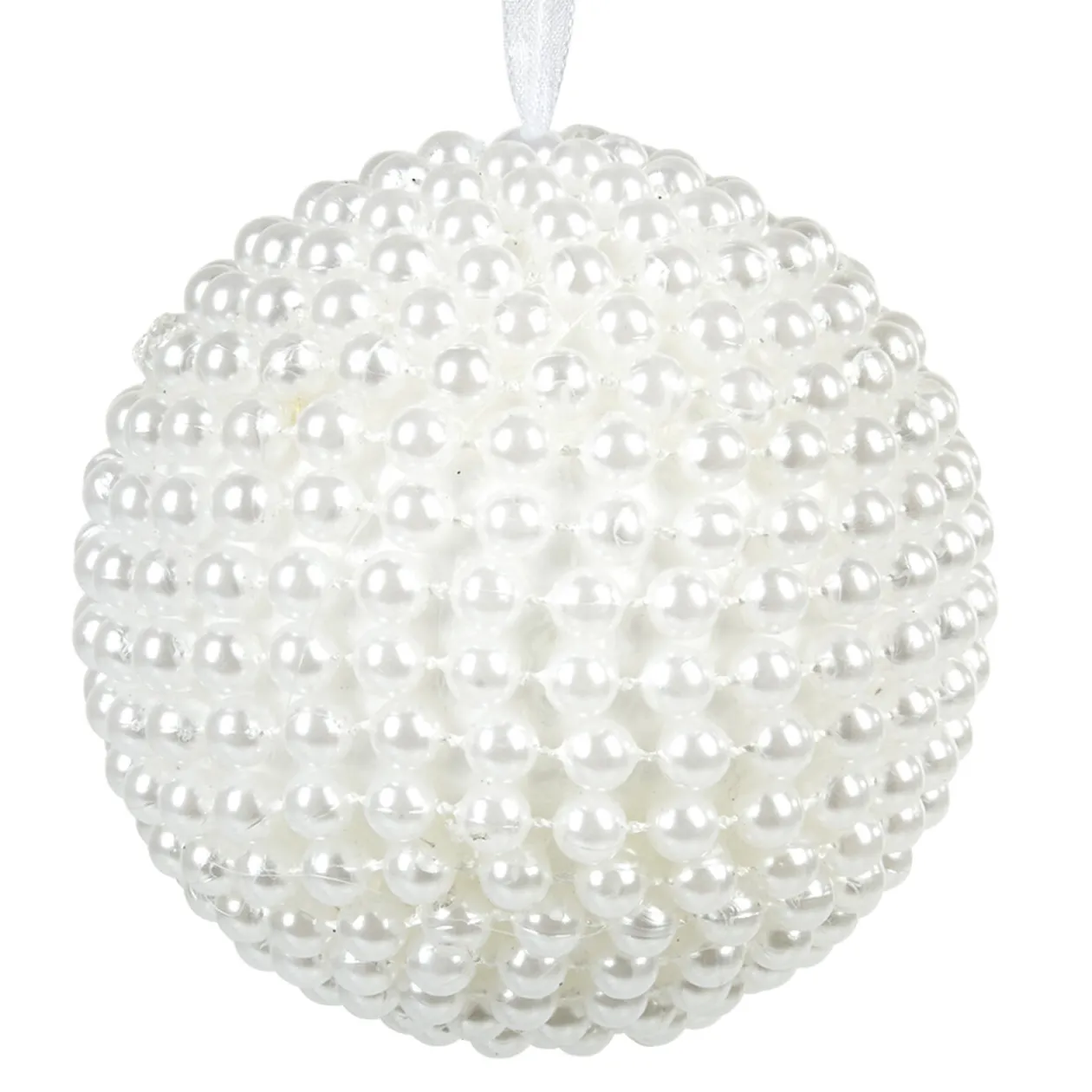Boule de Noël perle blanche