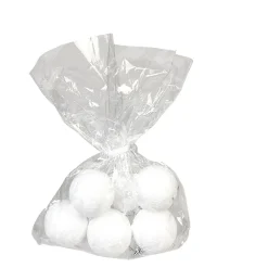 Boule de Noël plastique blanc x6