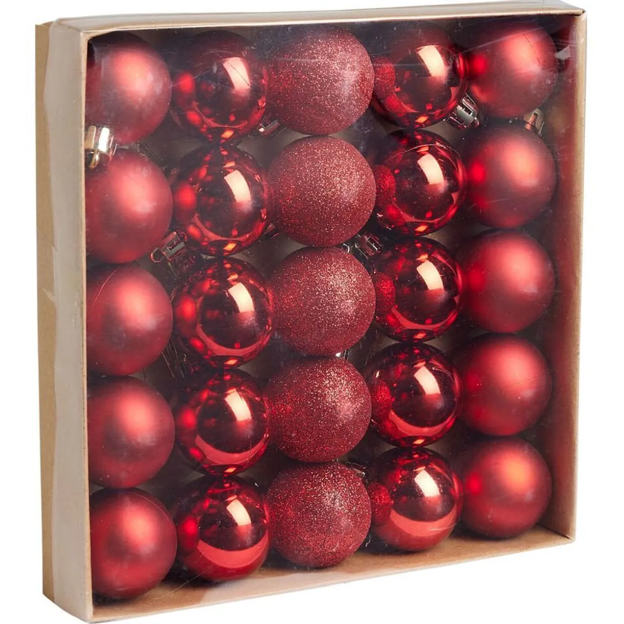 Boule de Noël rouge Ø4cm x25
