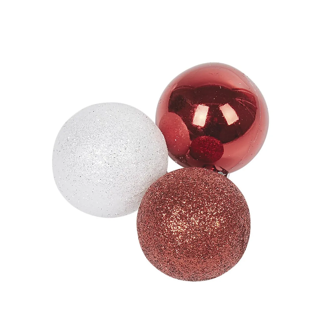 Boule de Noël rouge et blanche x25