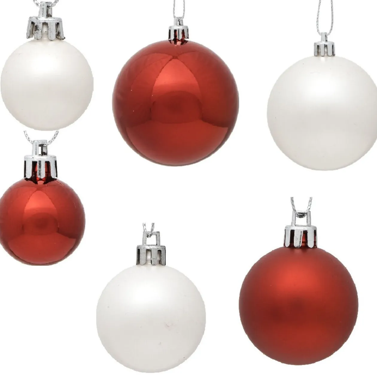 Boule de Noël rouge et blanche x 50