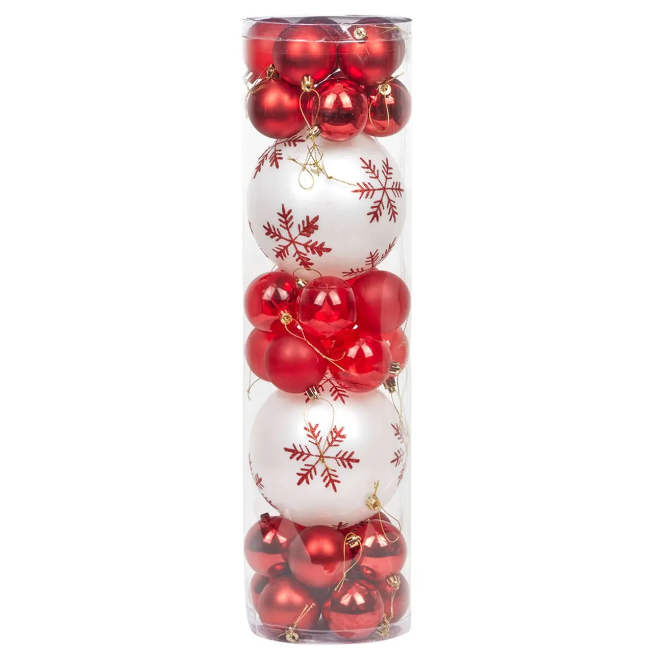 Boule de Noël rouge et blanche x32