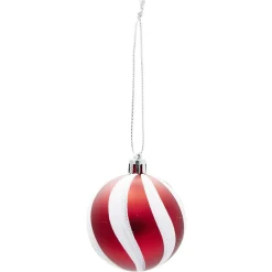 Boule de Noël rouge et blanche Ø6 cm