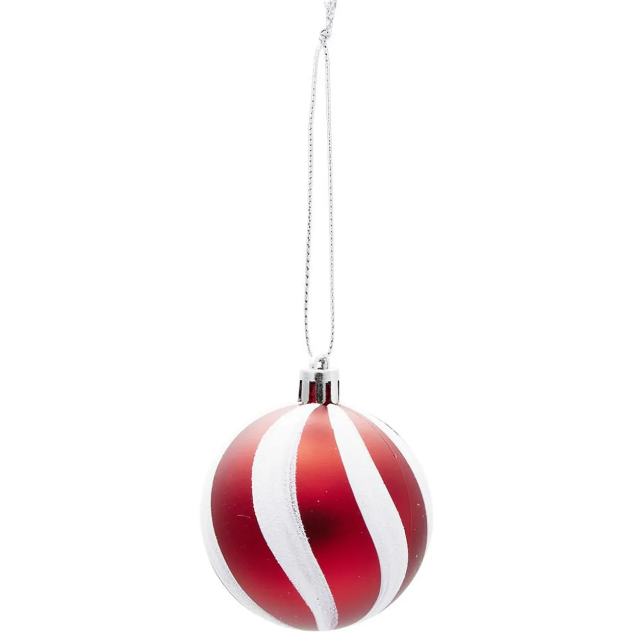 Boule de Noël rouge et blanche Ø6 cm