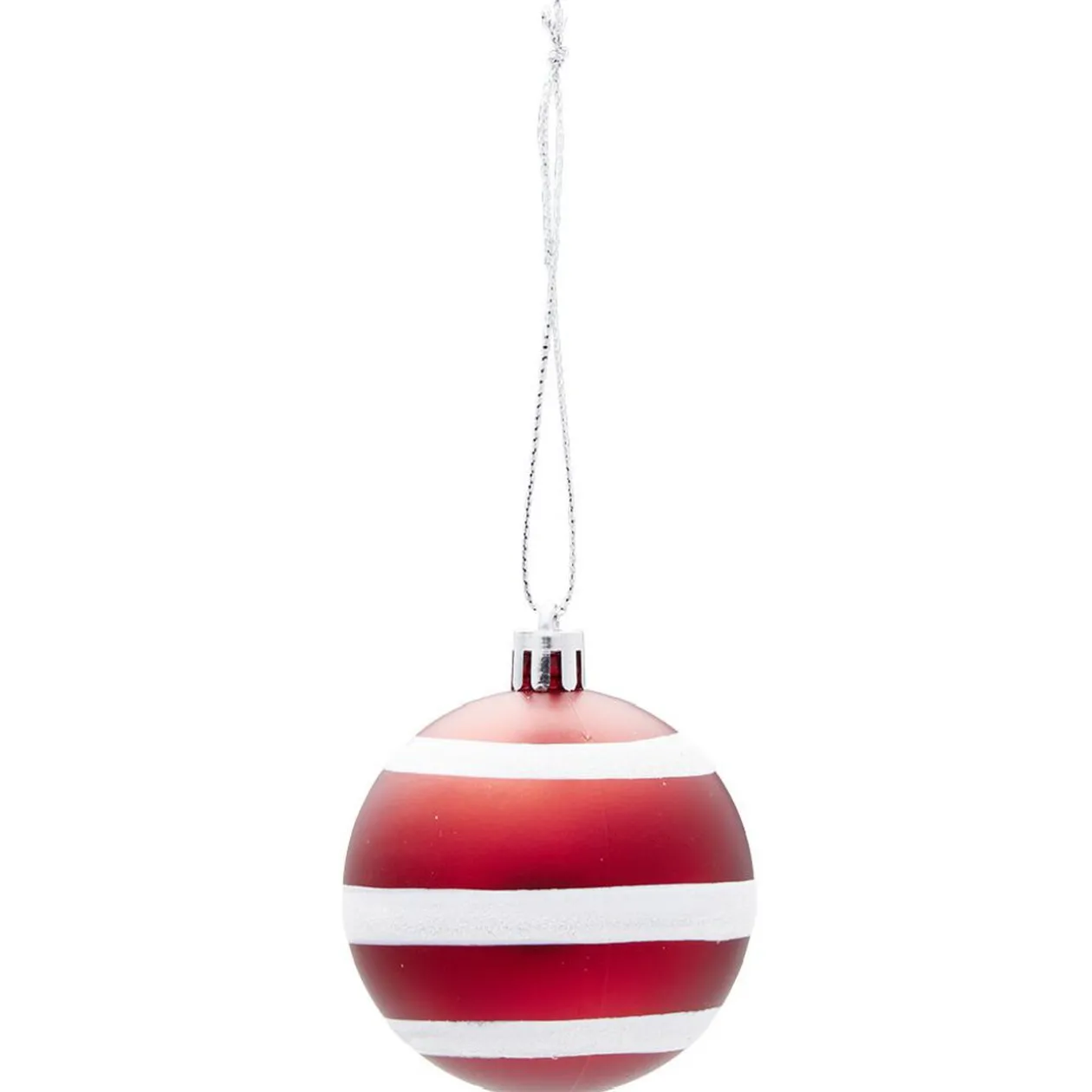 Boule de Noël rouge et blanche Ø6 cm