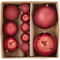 Boule de Noël rouge x15