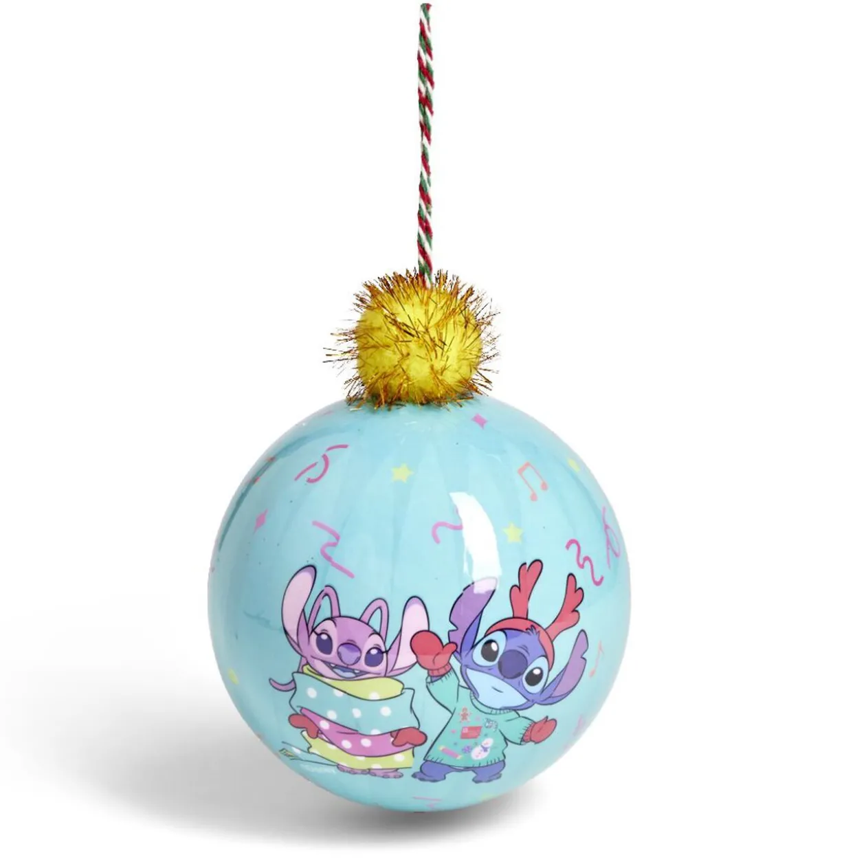 Boule de Noël Stitch avec pompon Ø12cm H15cm