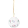 Boule de Noël thème nature blanc et rose Ø8cm - 3 modèles